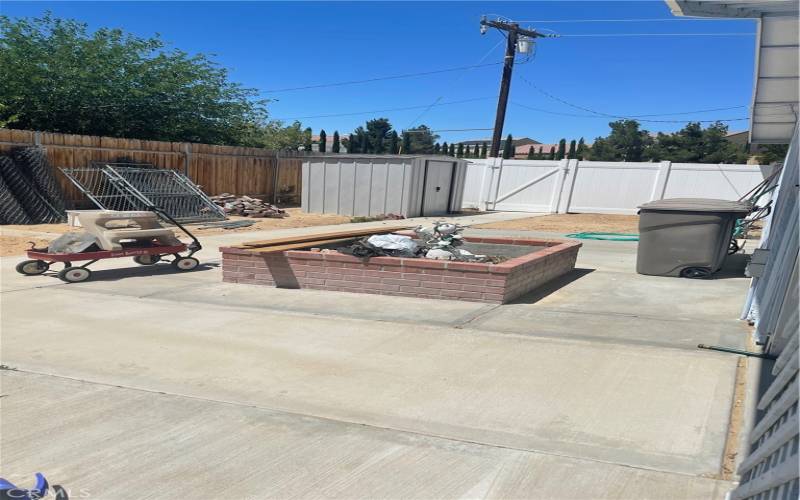 Right side of the property facing the front of the house