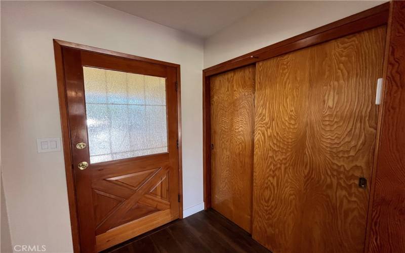 Entry:  Front door, and 2 storage closets here!