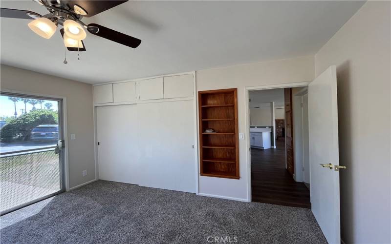 3rd bedroom, notice the built in shelves at center.  Large closet.
