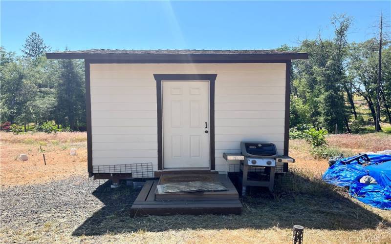 Entry to shed