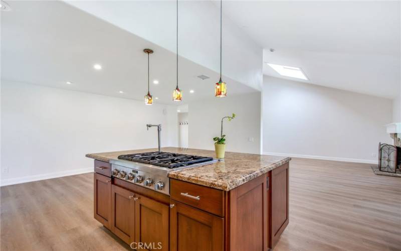 Kitchen Island with Dining Area behind