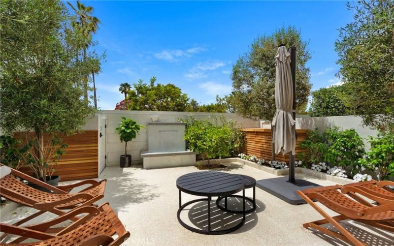The private patio, with separate entrance, offers another 500sf of tranquil outdoor space.