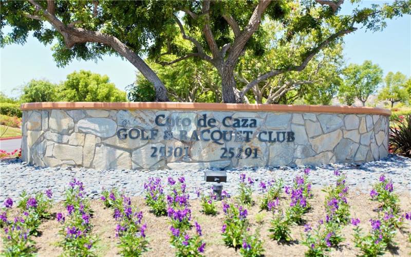 Coto De Caza Golf & Racquet Club - Entrance Sign (Contact Club for Golf/Social Membership Opportunities)