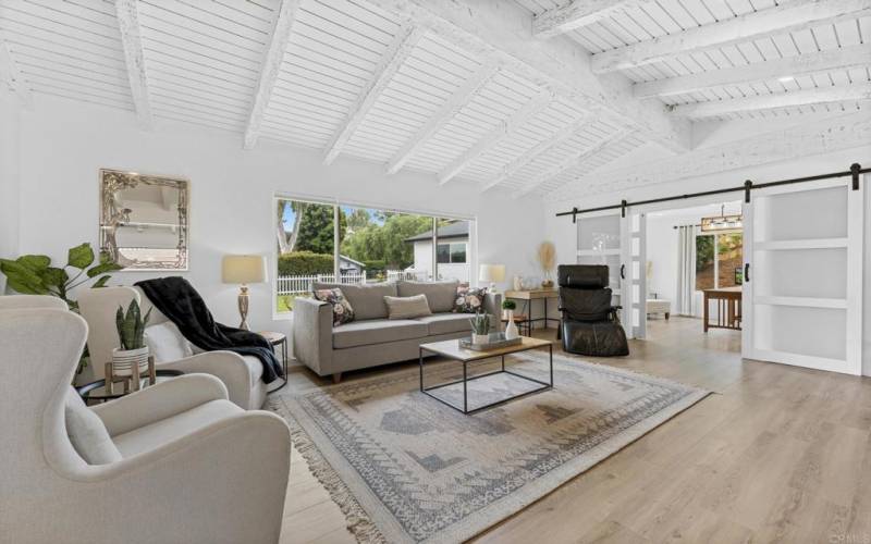 Expansive vaulted ceilings in the living room