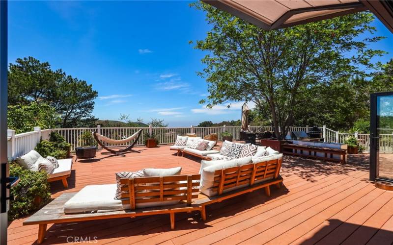 Stunning outdoor space has spectacular views of community, mountains, sunsets and city lights