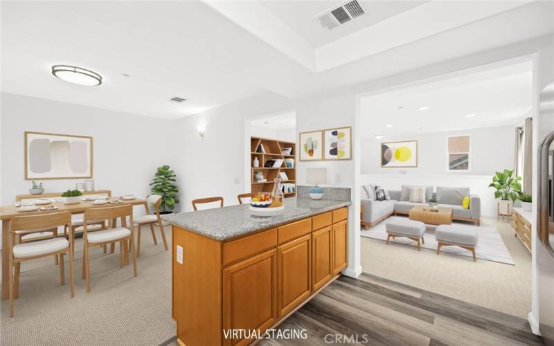 Kitchen/ Dining room/ Living Room (Virtual Staging)