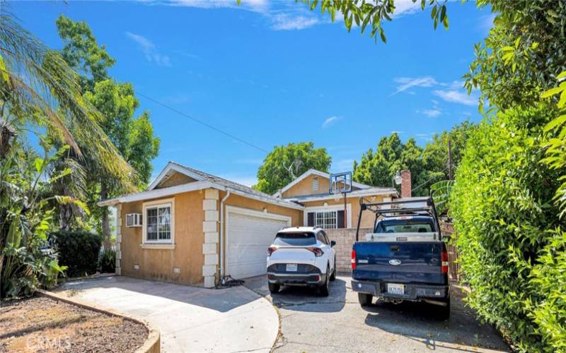 Driveway and converted garage