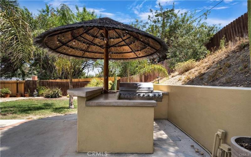 Built-in bbq and outdoor kitchen area