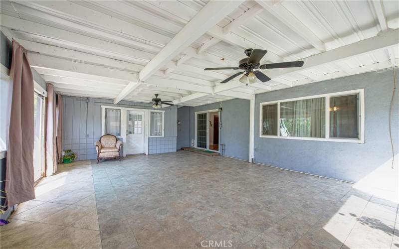 Large screened in patio with fans and lighting. Exterior door to bonus room.