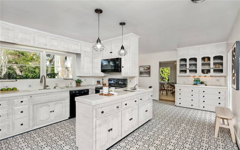 *Kitchen cabinets with digitally enhanced white face paint