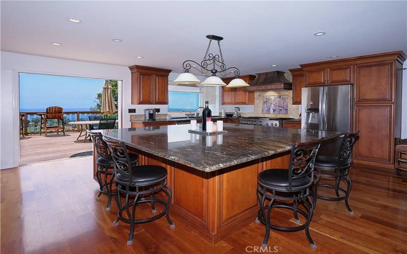 Gourmet chef kitchen with a view