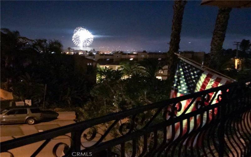 Dana Point fireworks show seen from balcony!