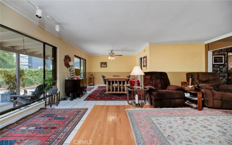 Living room facing the dining area.