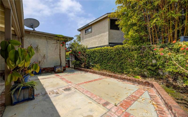 Side yard near the garage.