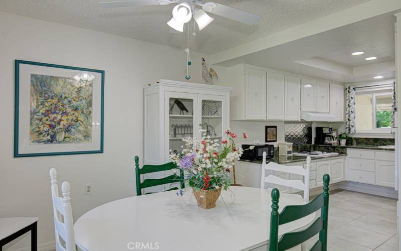 View of the dining room looking towards the kitchen.