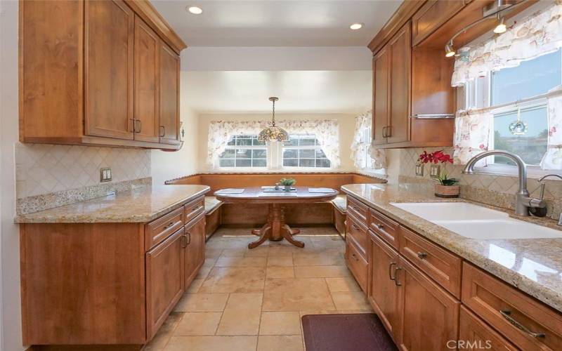 Solid wood cabinets- breakfast nook