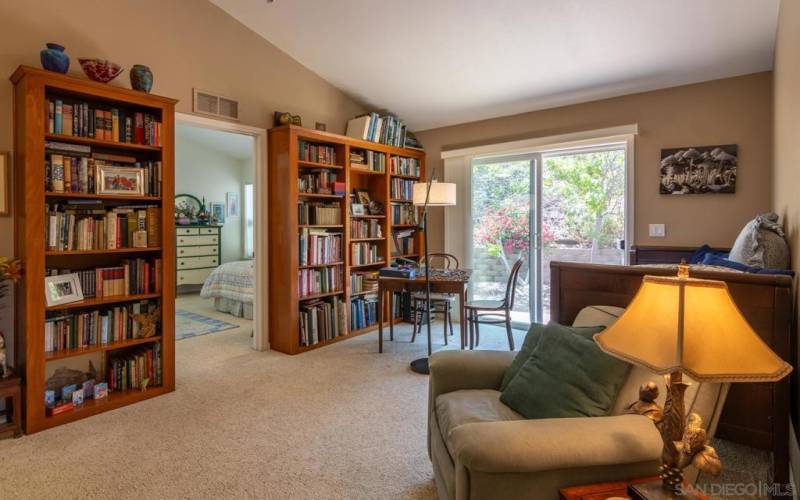 Built-in book shelves in your new private library.