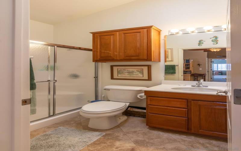 Hall bathroom off the library, near bedroom #3.