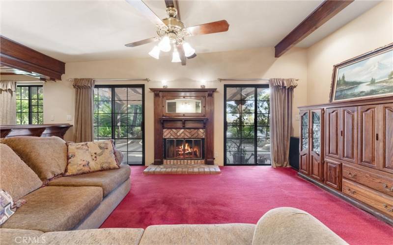 Family Room with a fireplace