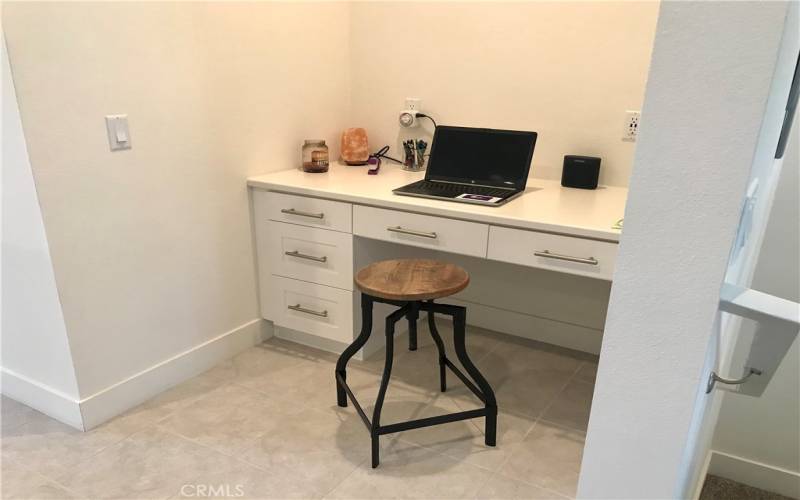 Desk area in kitchen