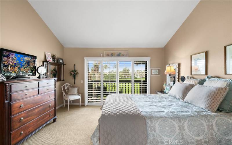 Master Bedroom with view of golf course and lake