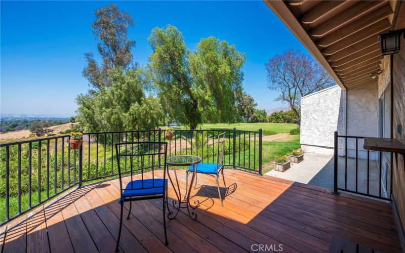 Dining area overlooking back patio