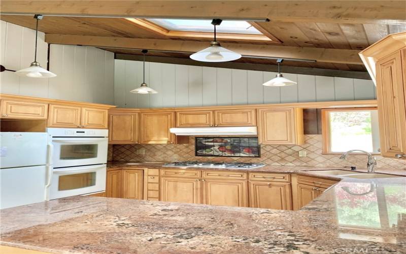 Upper Level Kitchen with Sky Lights