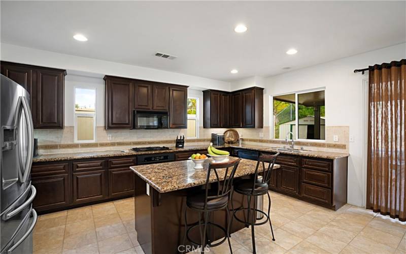 Beautiful Granite Counters with Island