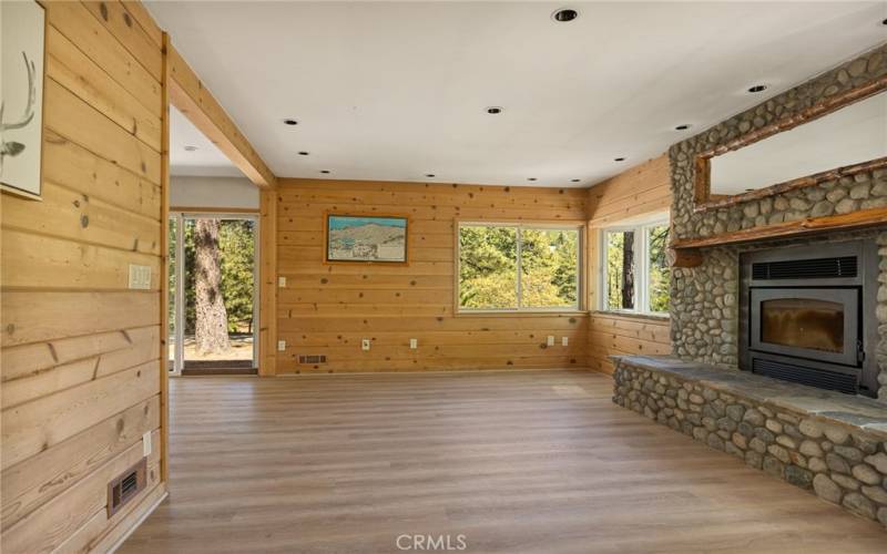 Entry view of the living room.  Shown in its current view.