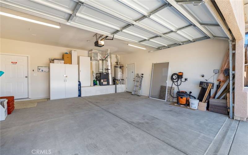 Two Car Garage with Storage Cabinet