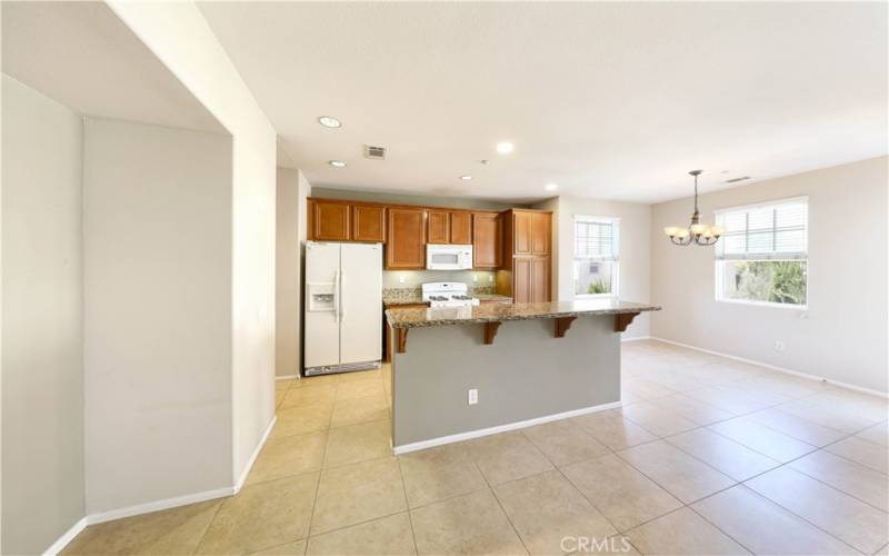 Kitchen & living room area.