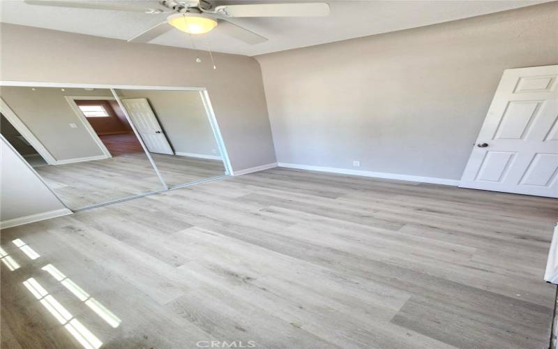 Master bedroom remodeled; mirrored closet doors.