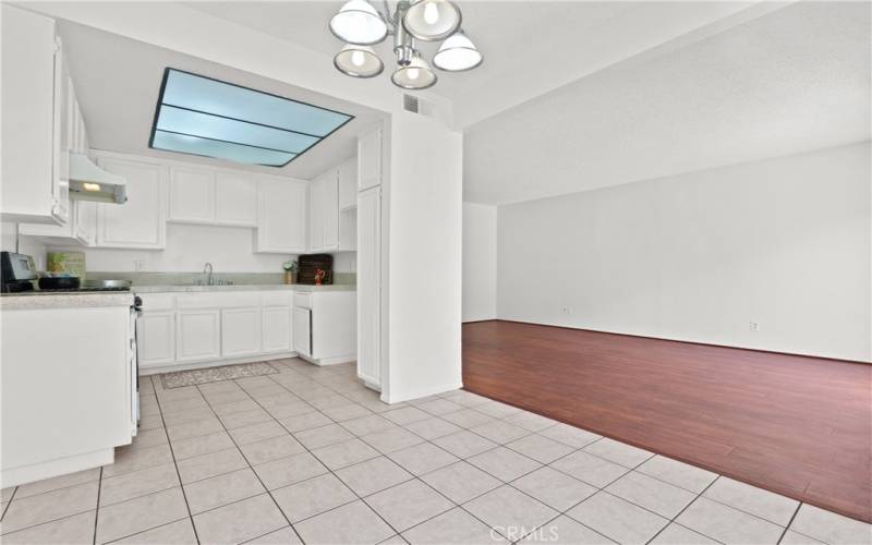 kitchen dining living area open and spacious