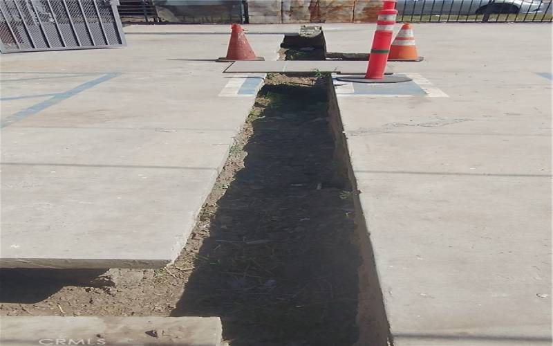 concrete cuts in parking lot