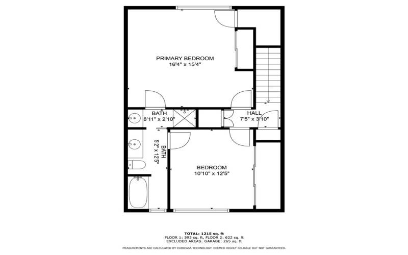 Floorplan of the second floor. Measurements are approximate.