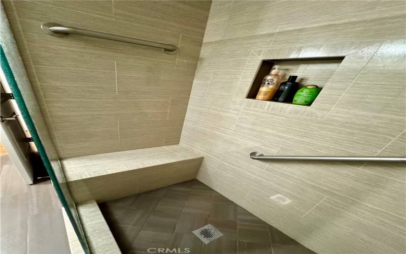 Master Bath Custom Shower with Bench.