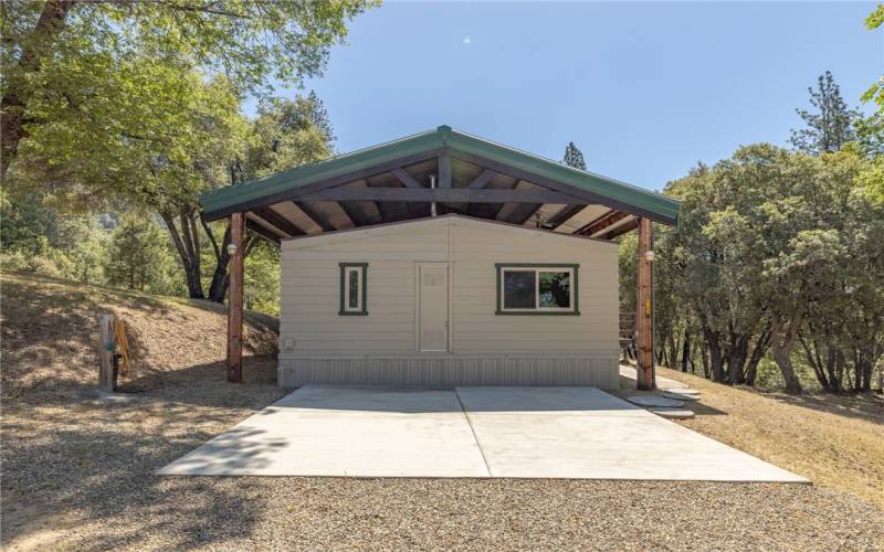 Pad ready for garage or carport.