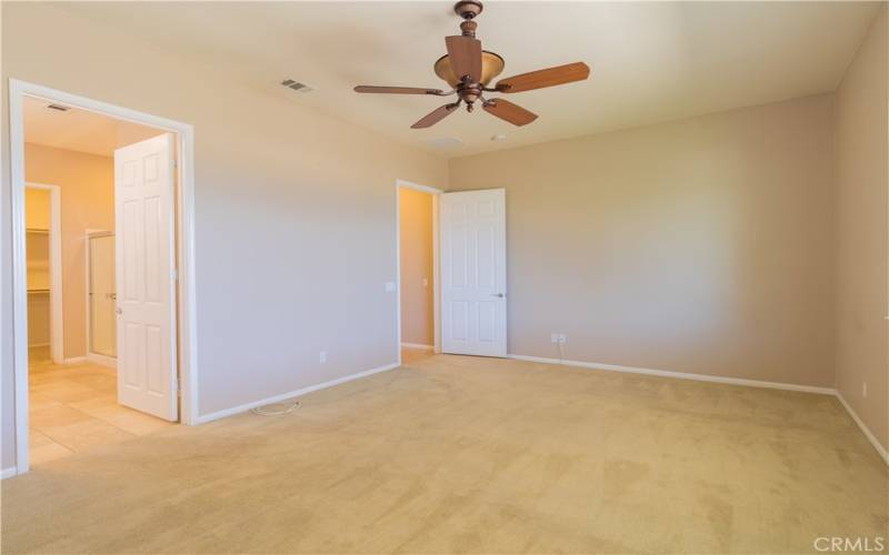 Guest/front bedroom with adjoining bath.