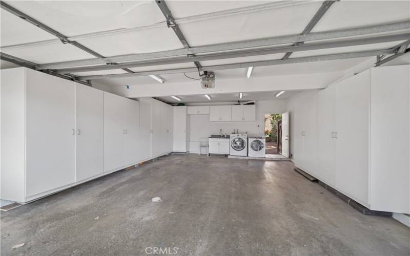 Garage with storage and laundry