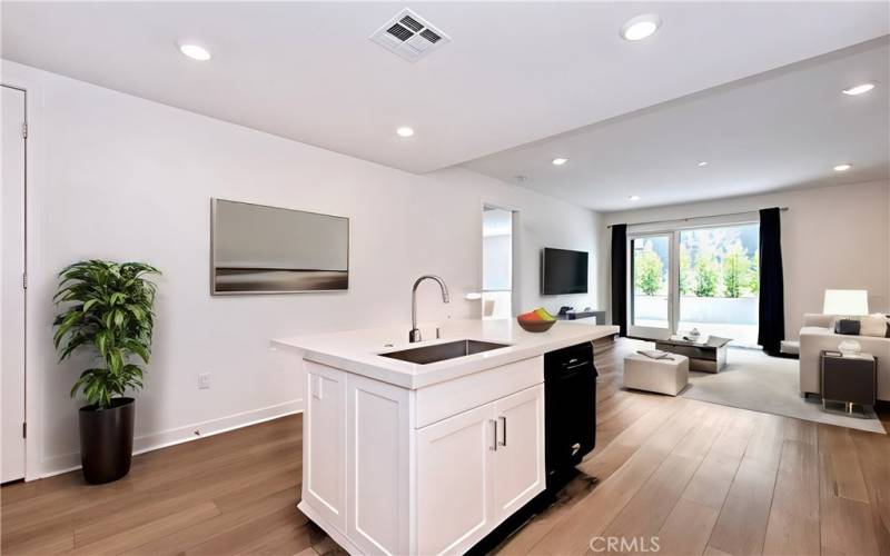 virtually staged photo-kitchen area