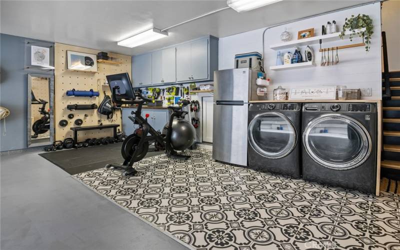 Updated laundry area in garage