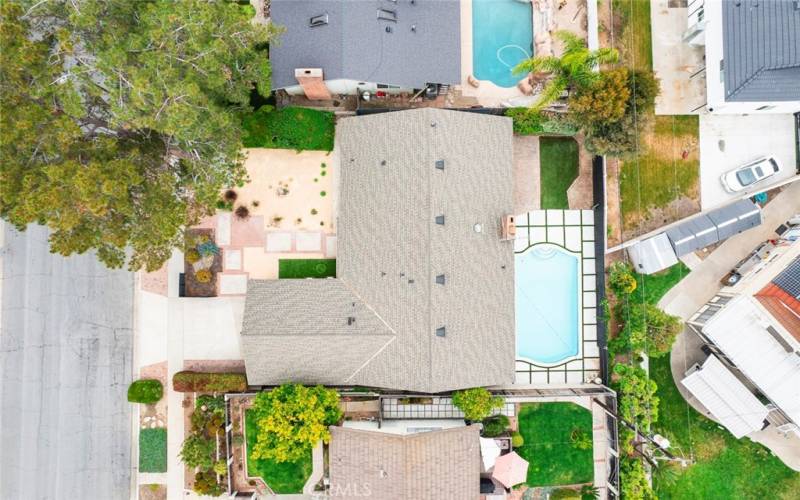 Aerial view of the house