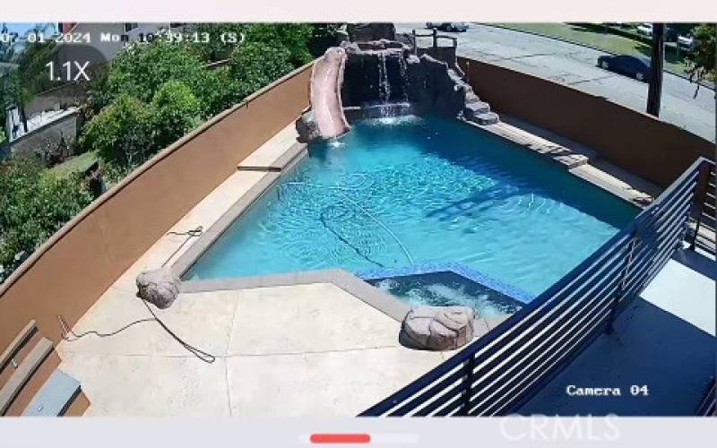 Pool as seen from a bedroom off the upper deck.
