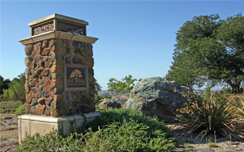Entry Monument for Oak Ridge Estates