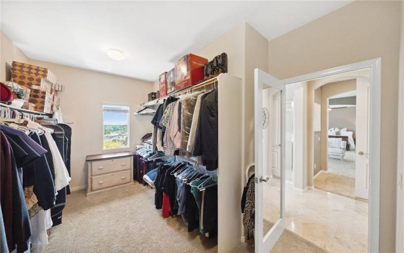Primary closet with window for lighting