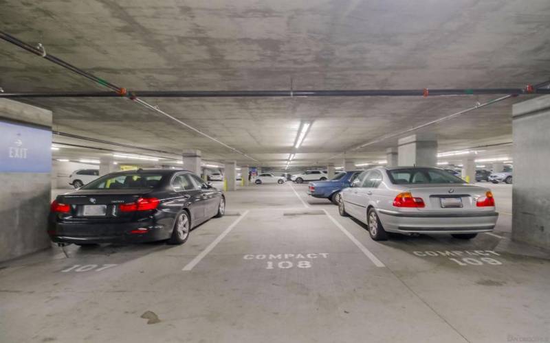 Deeded parking spot in the common garage area, gated, secure and covered.The spot says 