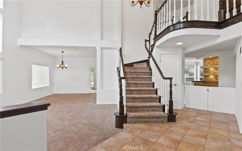 Elegant stair case leading to the second floor.