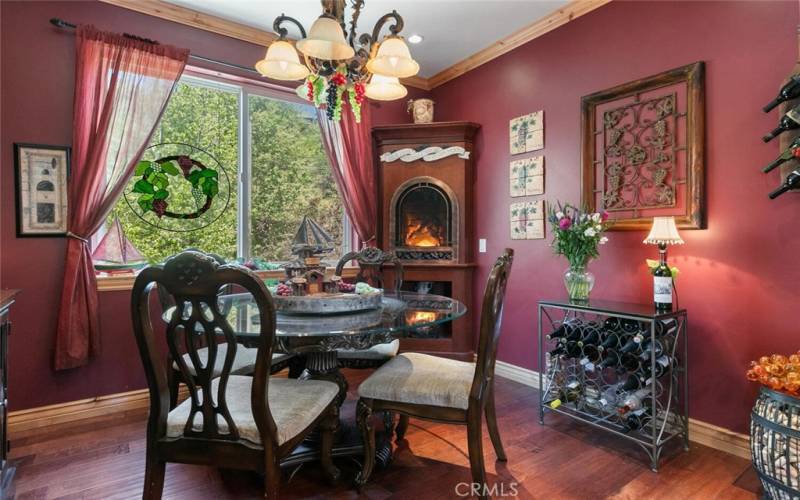 Intimate Dining Room with Fireplace