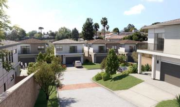 Rendering, entrance to community. Private street (Bonita Court).