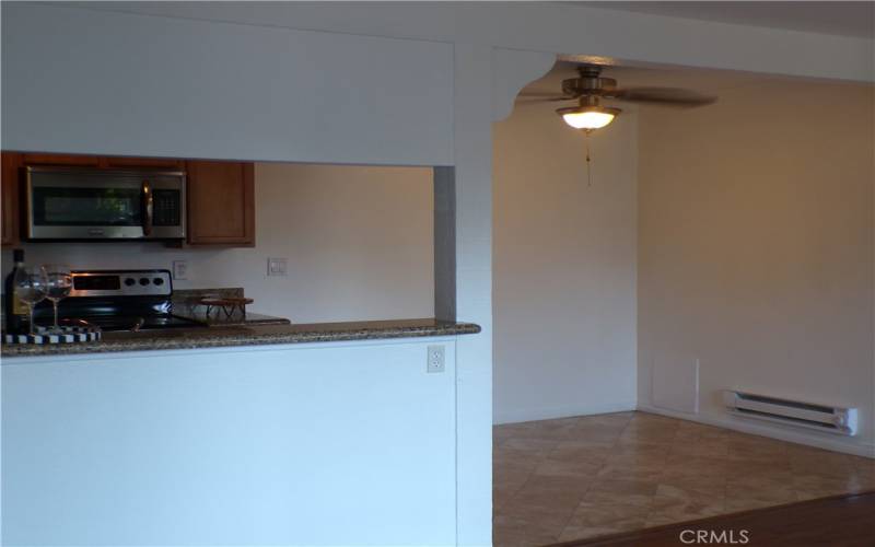 Breakfast bar seating and dining area